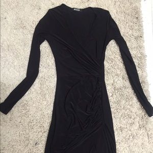 Missguided ruched slinky wrap dress