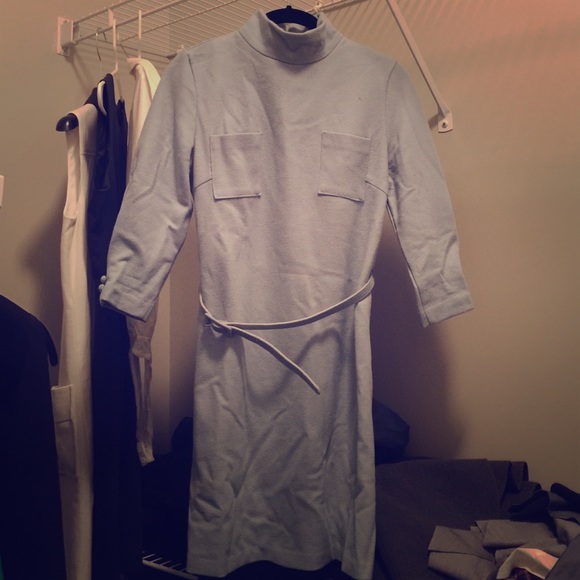 MOVING SALE-Korean Brand Blue Belted Wool Dress S