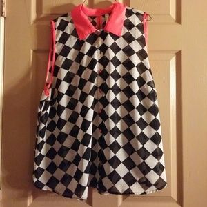 See threw checkered board shirt