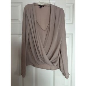 Beige Draped Blouse