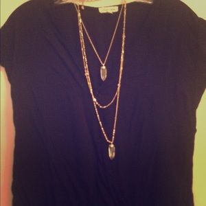 Black peep front uni-blouse