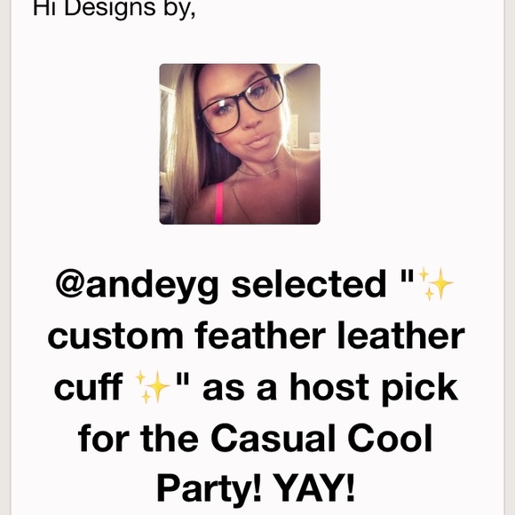 🎉HP🙏🏻✨ custom feather leather cuff ✨ - Picture 5 of 5