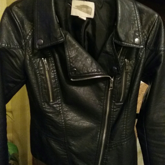 Black Leather Motorcycle Zipper Jacket