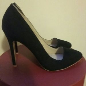 Classic Black Suade Stiletto High Heels
