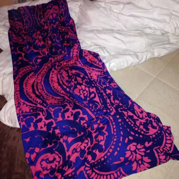 New☀️navy and dark pink tube top maxi- XL juniors