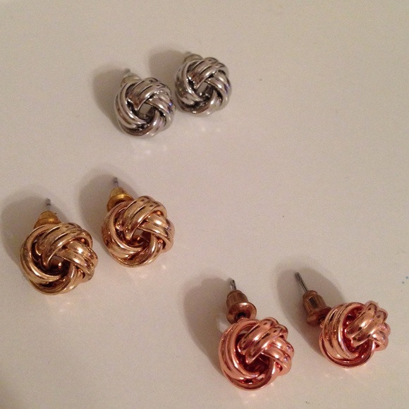 Baublebar knot earrings (set of 3)