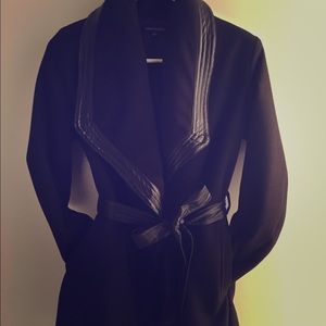 Black/leather winter coat