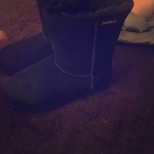 Black suede bear paws