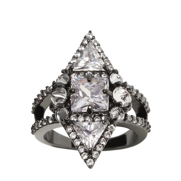 Metal glass stones ring (ae)