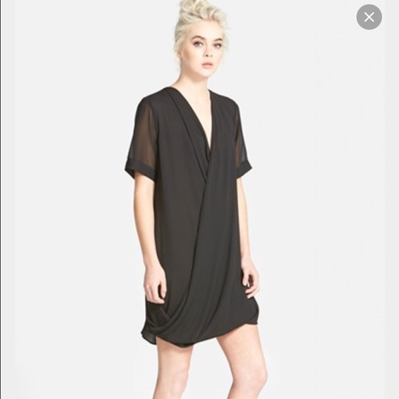 Topshop black draped dress size 2 petite