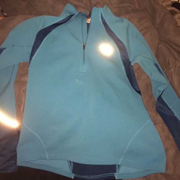 Teal half zip North Face