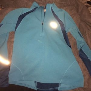 Teal half zip North Face