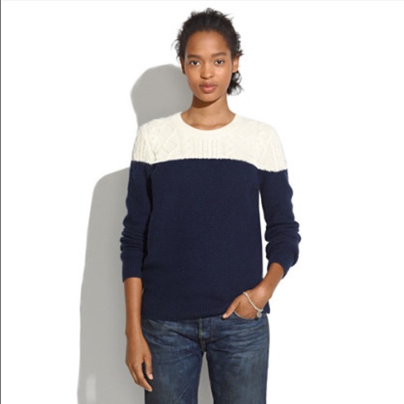 Madewell Colorblock Cableknit Sweater - Picture 4 of 4