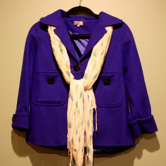 Francesca's Cobalt Blue Wool Jacket