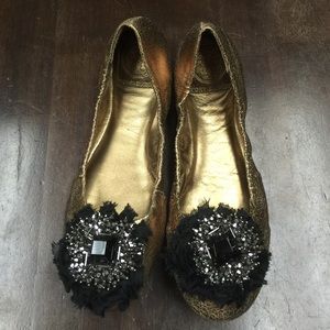 Tory Burch Bronze Flats