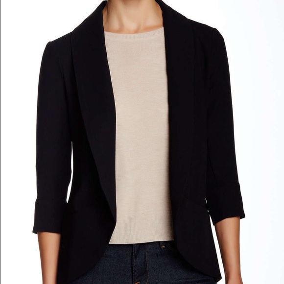 Harlowe and Graham 3/4 sleeve black blazer S