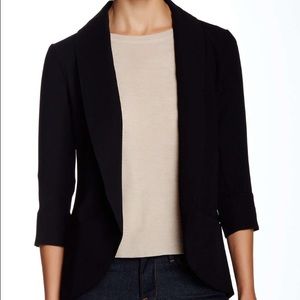 Harlowe and Graham 3/4 sleeve black blazer S