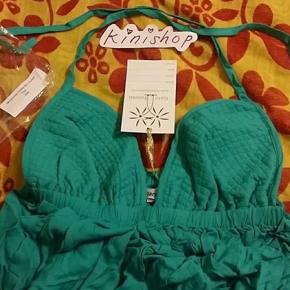 New tiare hawaii montevideo teal halter dress teal - Picture 4 of 4