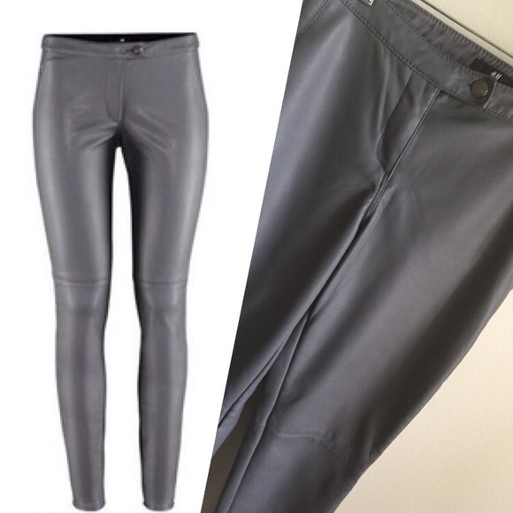 Gray Leather Pants