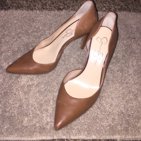 Jessica's Simpson brown leather Lacewell D'Orsay