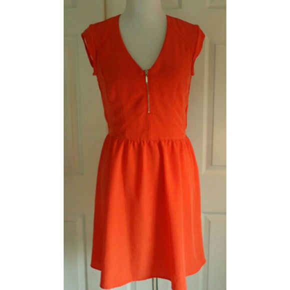 H&M coral orange dress