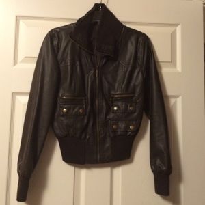 Brown leather jacket