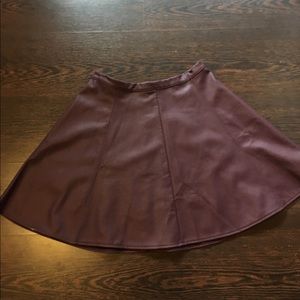 Lauren Conrad burgundy leather skater skirt