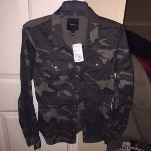 Camo button down