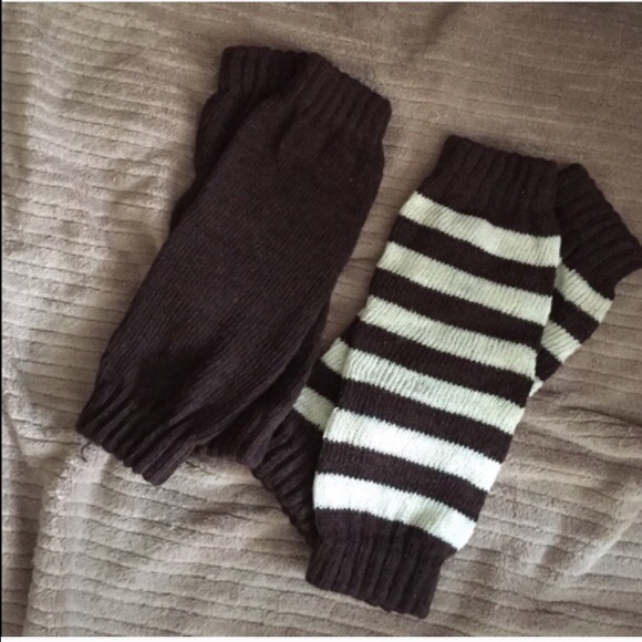 Brown/cream leg warmers