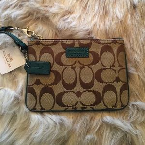 New coach signature print wristlet