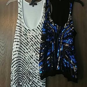 Almost Famous Sequin Tank Tops - Juniors