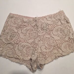 Cream Lace Shorts
