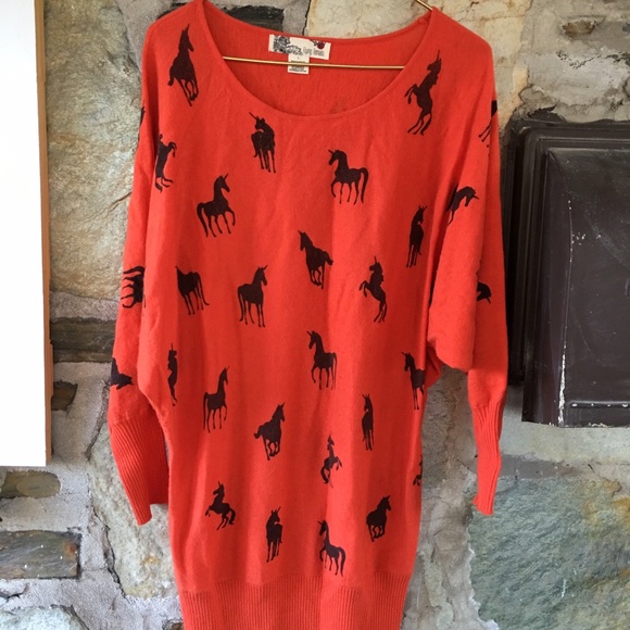 orange unicorn Flying Tomatoes long sweater 🦄