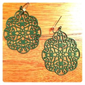 Green Cut Out Earrings
