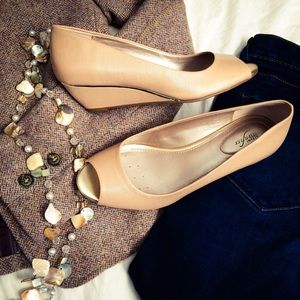 Nude Wedges - WORN ONCE