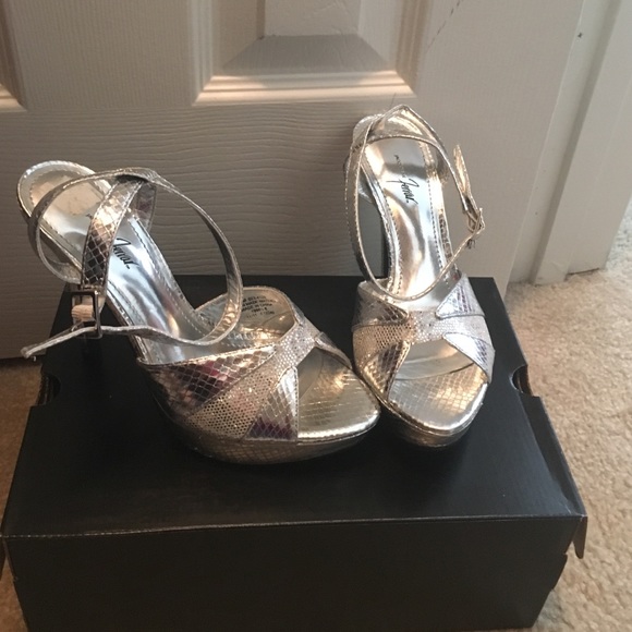 Silver high heels