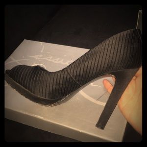 Black Satin Heels