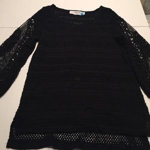 Black crocheted sweater