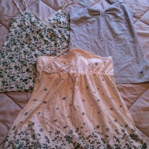 3 American Eagle and Abercrombie tanks