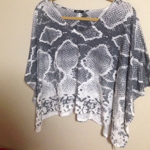 Snake Skin Patterned Pancho