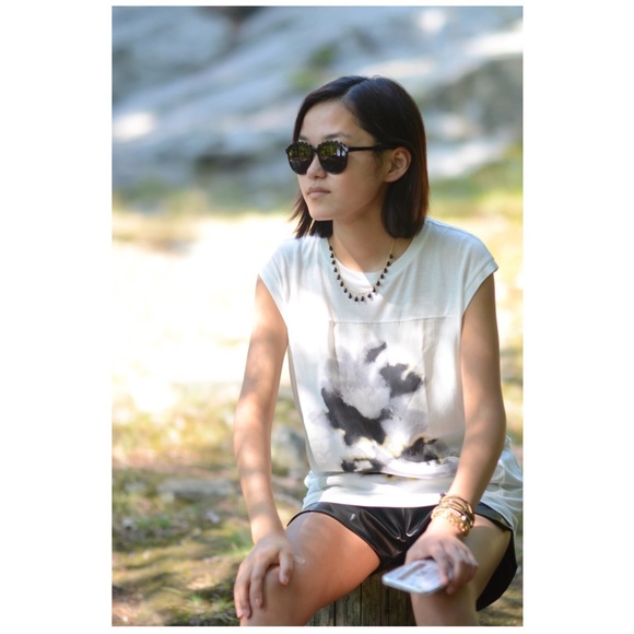 All Saints Tops - All Saints White Abstract Top
