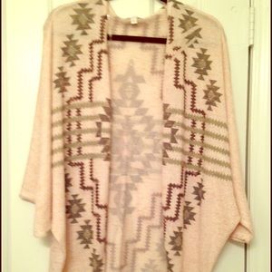 Open front cardigan with 3/4 sleeves