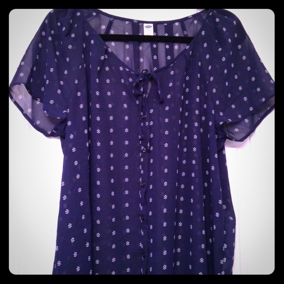 Button front sheer blouse