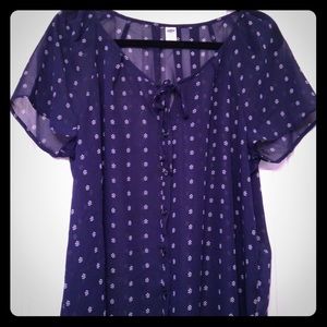 Button front sheer blouse