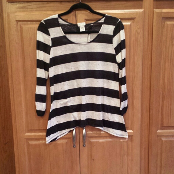Black and cream striped shirt