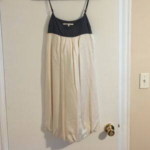 Mint beige and gray silk dress