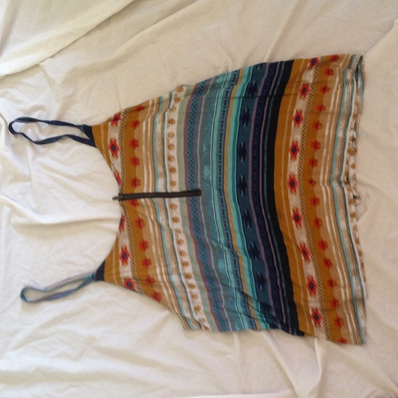 Forever 21 plus tribal zipper shirt