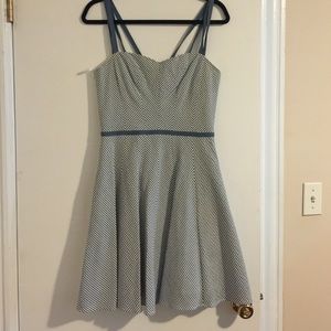 Blue and white seersucker dress