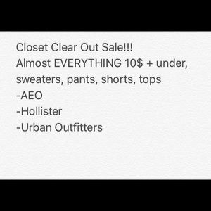 Closet Clearout! Almost everything 10$ or less