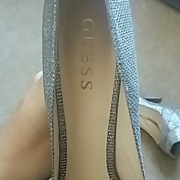 Guess silver high heels